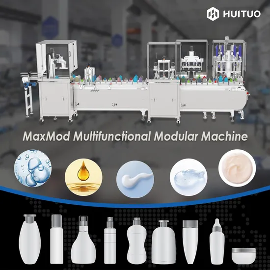 Machine automatique de remplissage, de bouchage et d'emballage à piston pour matériaux liquides visqueux